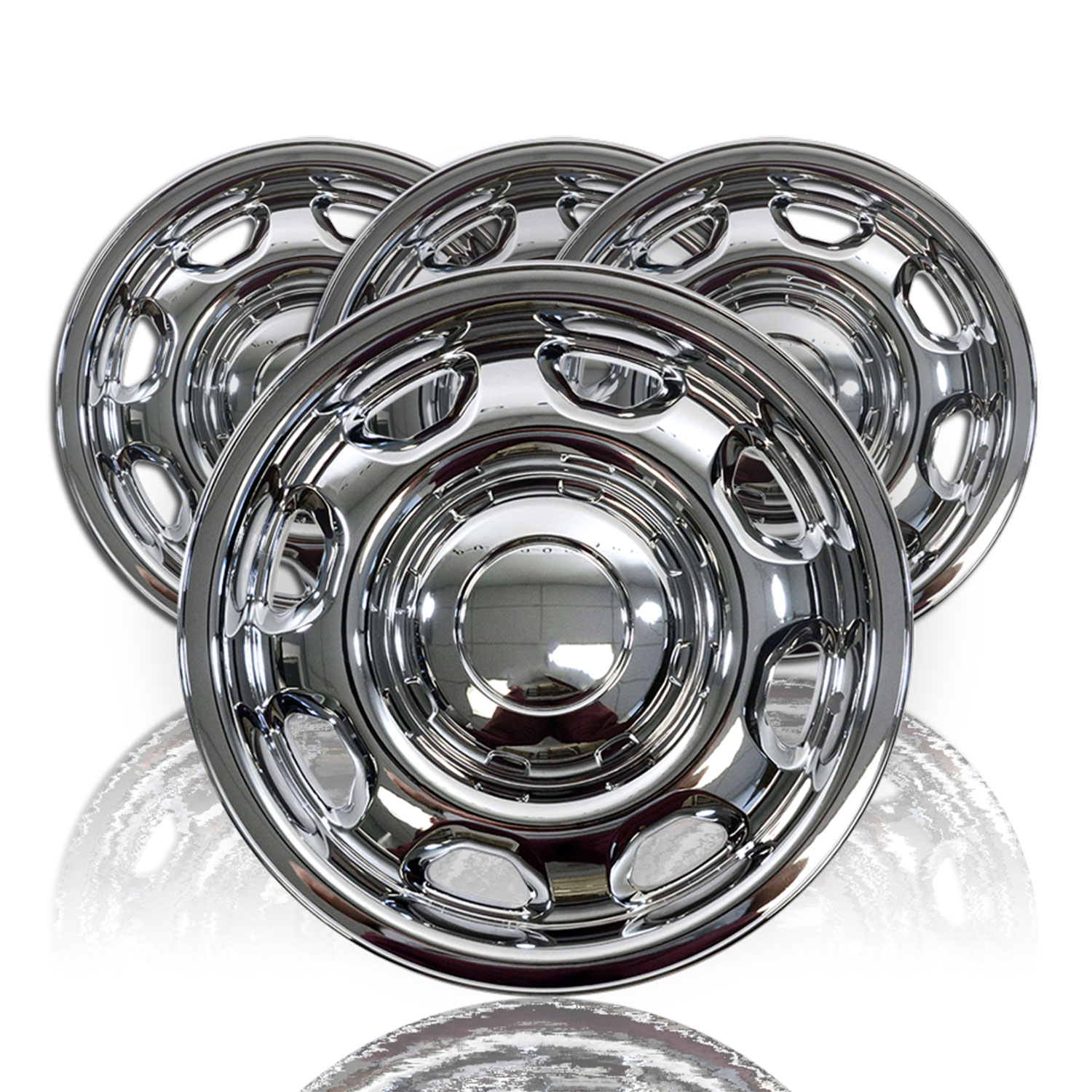 4 CHROME 17" Wheel Skins Hub Caps 8 Hole Rim Covers for 201020 Ford F